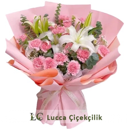 PEMBE KARANFİL BUKETİ
