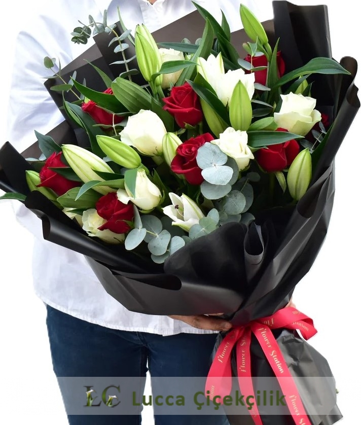 VİP LİLYUM VE GÜL BUKETİ